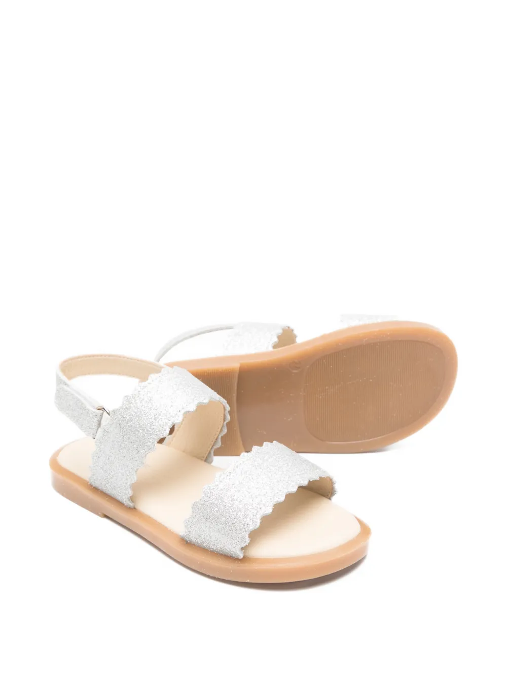 BabyWalker scalloped-strap sandals Zilver