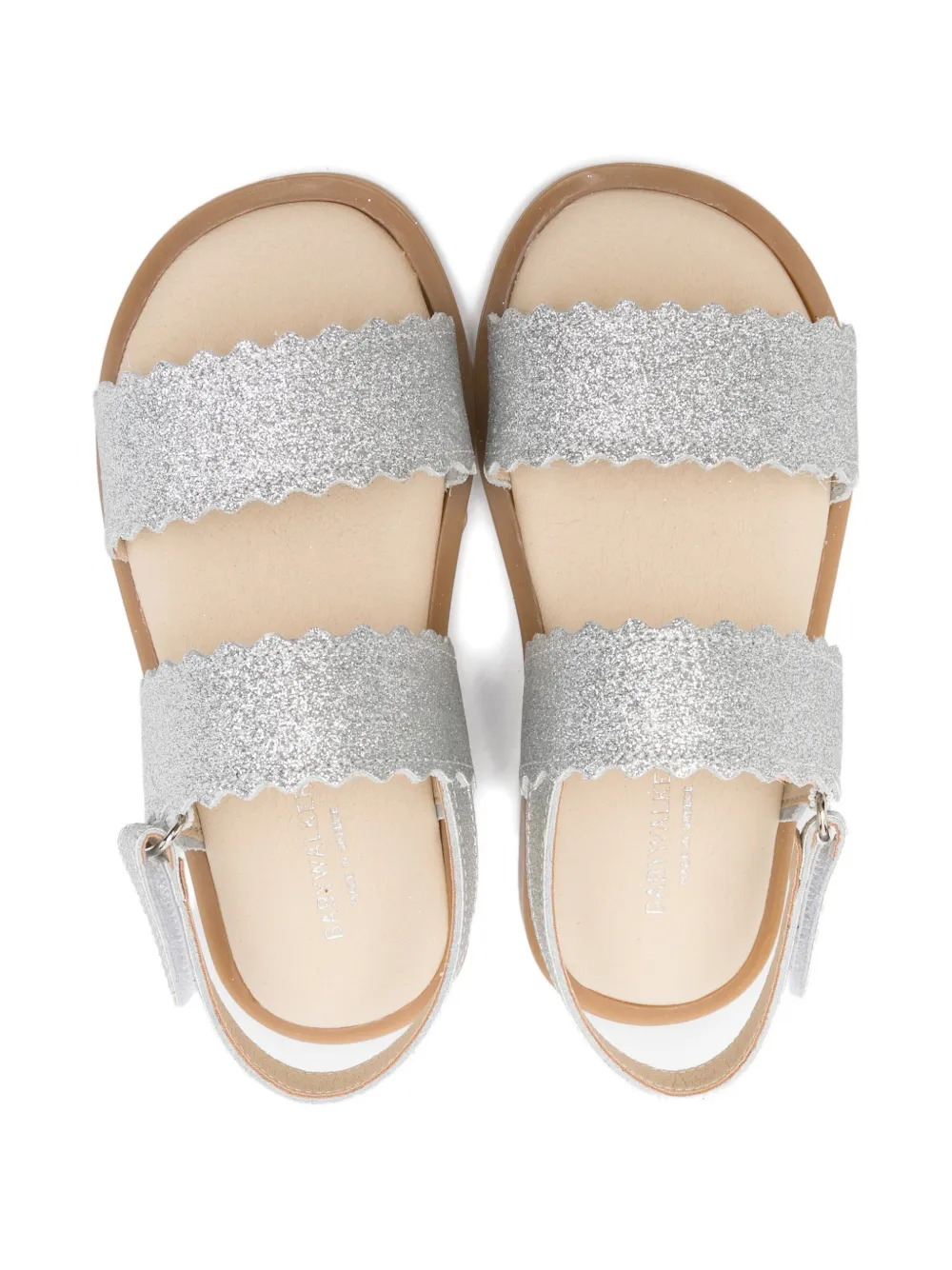 BabyWalker scalloped-strap sandals Zilver