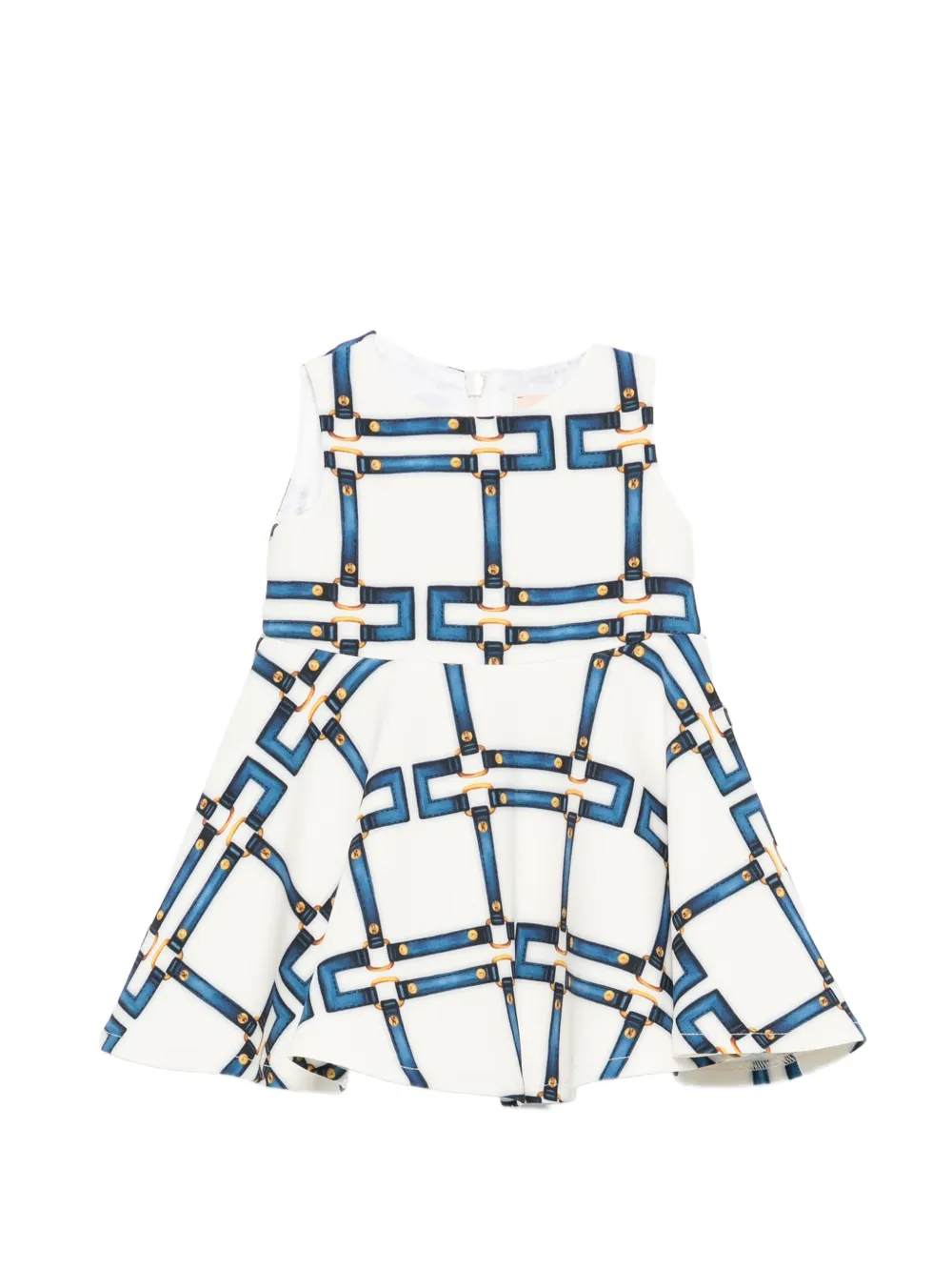 Elisabetta Franchi La Mia Bambina geometric print dress - Bianco