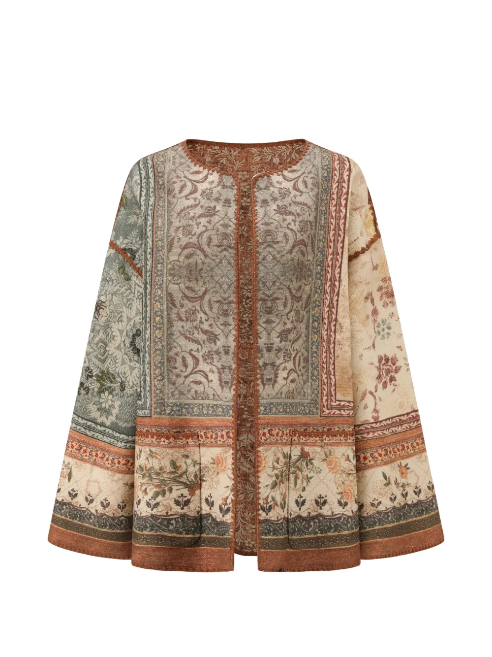 INTO THE EAST Giacca reversibile a fiori - Toni neutri