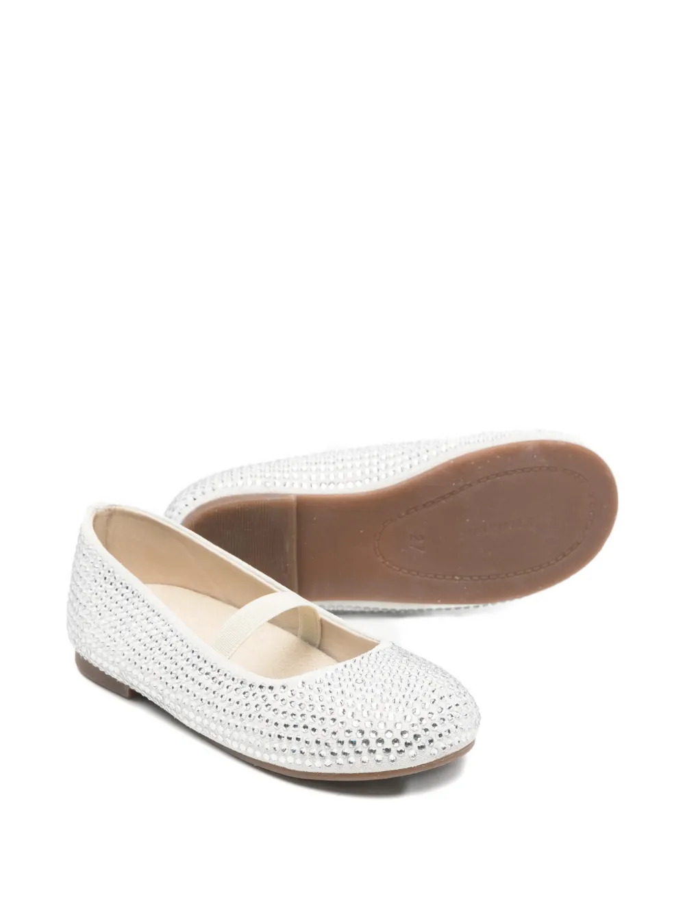 BabyWalker Swarovski lace-up ballerinas Beige
