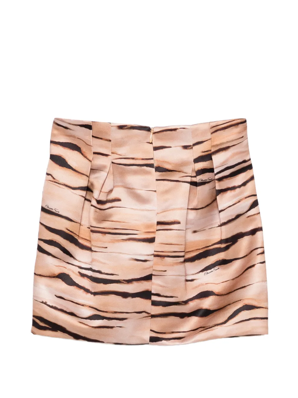 Elisabetta Franchi La Mia Bambina Plooirok met dierenprint Beige
