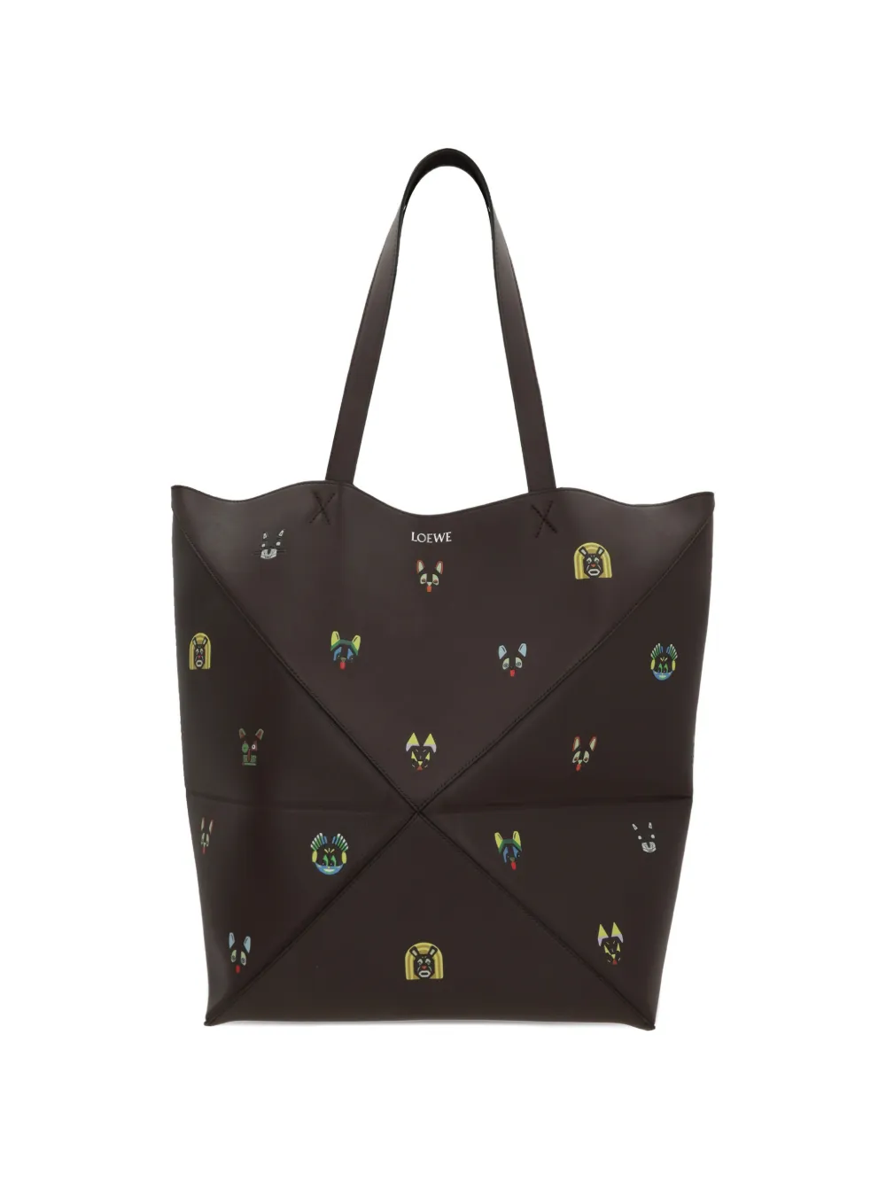 LOEWE graphic print shoulder bag - Marrone