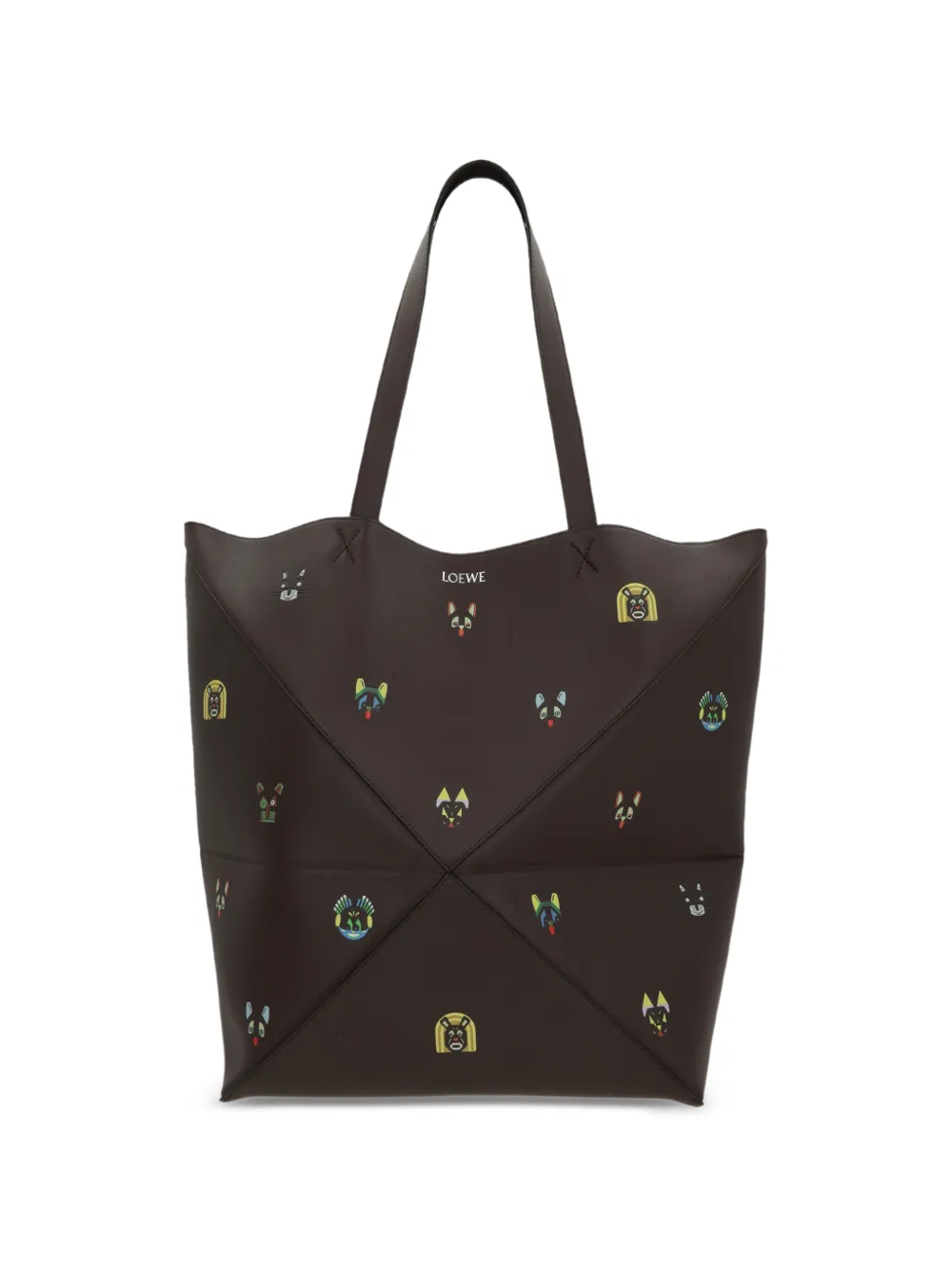 LOEWE graphic print shoulder bag - Marrone