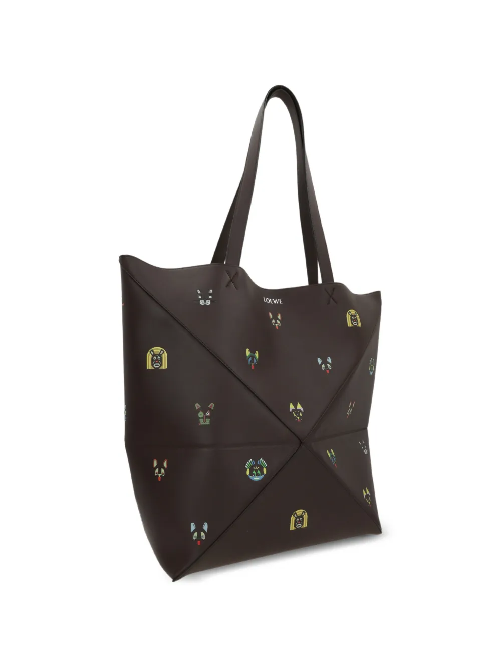  Loewe Graphic Print Shoulder Bag - Brown 