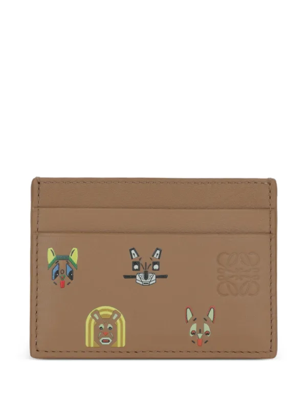 Loewe Cats Plain Cardholder in Classic Calfskin in Brown