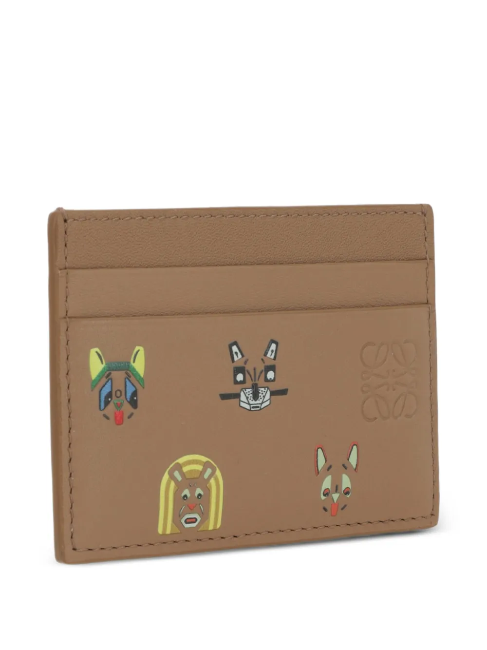  Loewe Cat-motif Card Holder - Brown 