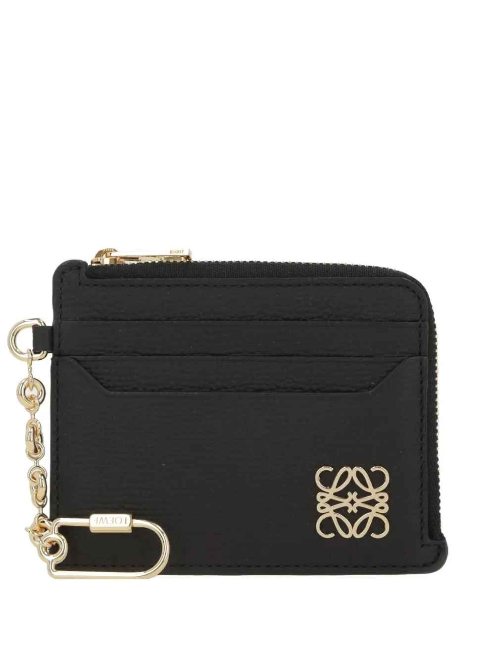 LOEWE Portacarte in pelle con zip - Nero
