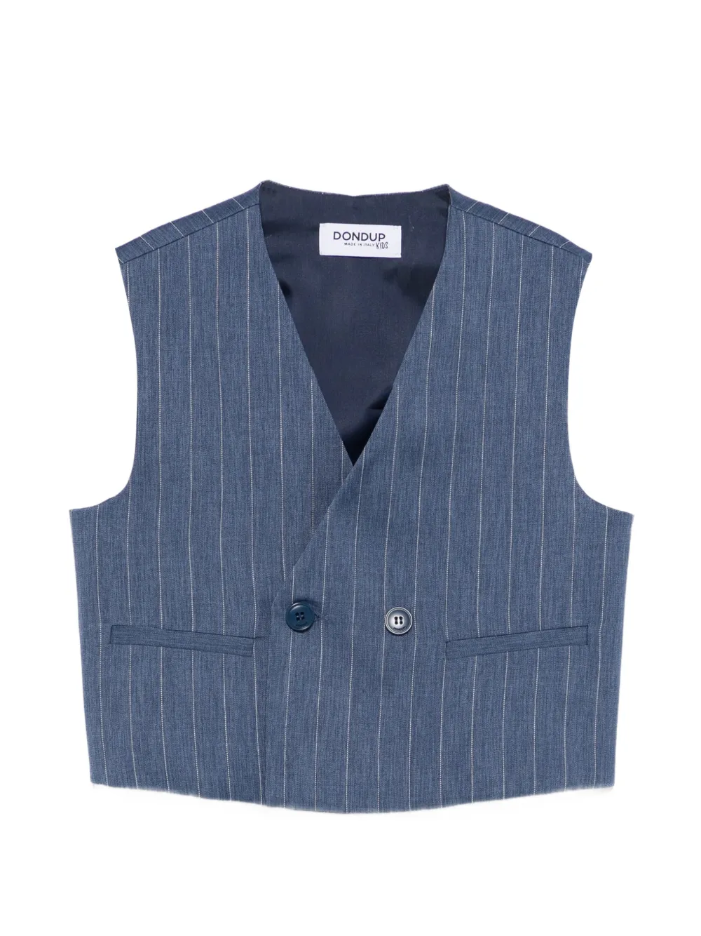 DONDUP KIDS pinstripe button vest - Blu