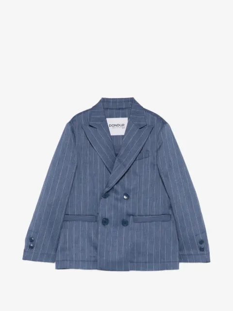 DONDUP KIDS blazer con rayas diplomáticas estampadas y doble botonadura