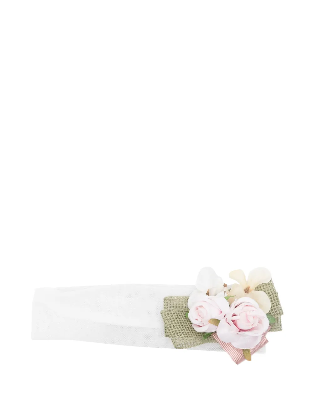 Colorichiari floral-appliqué head band - Bianco