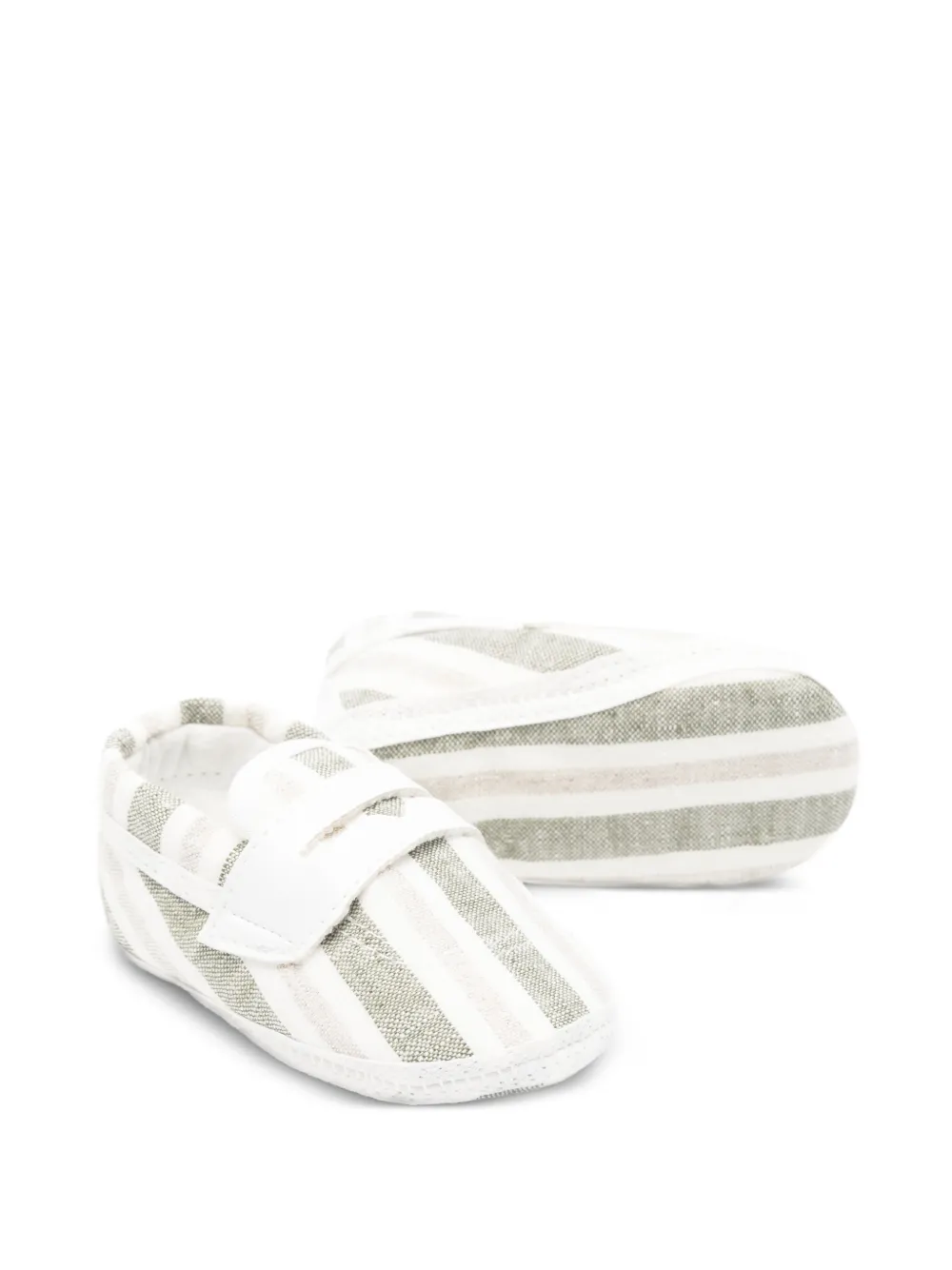 Colorichiari Gestreepte babyschoentjes Wit