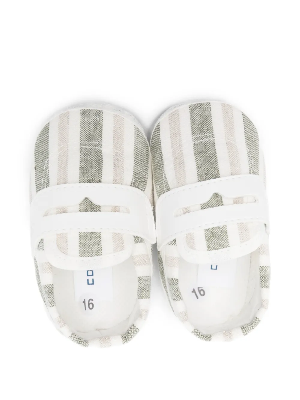 Colorichiari Gestreepte babyschoentjes Wit