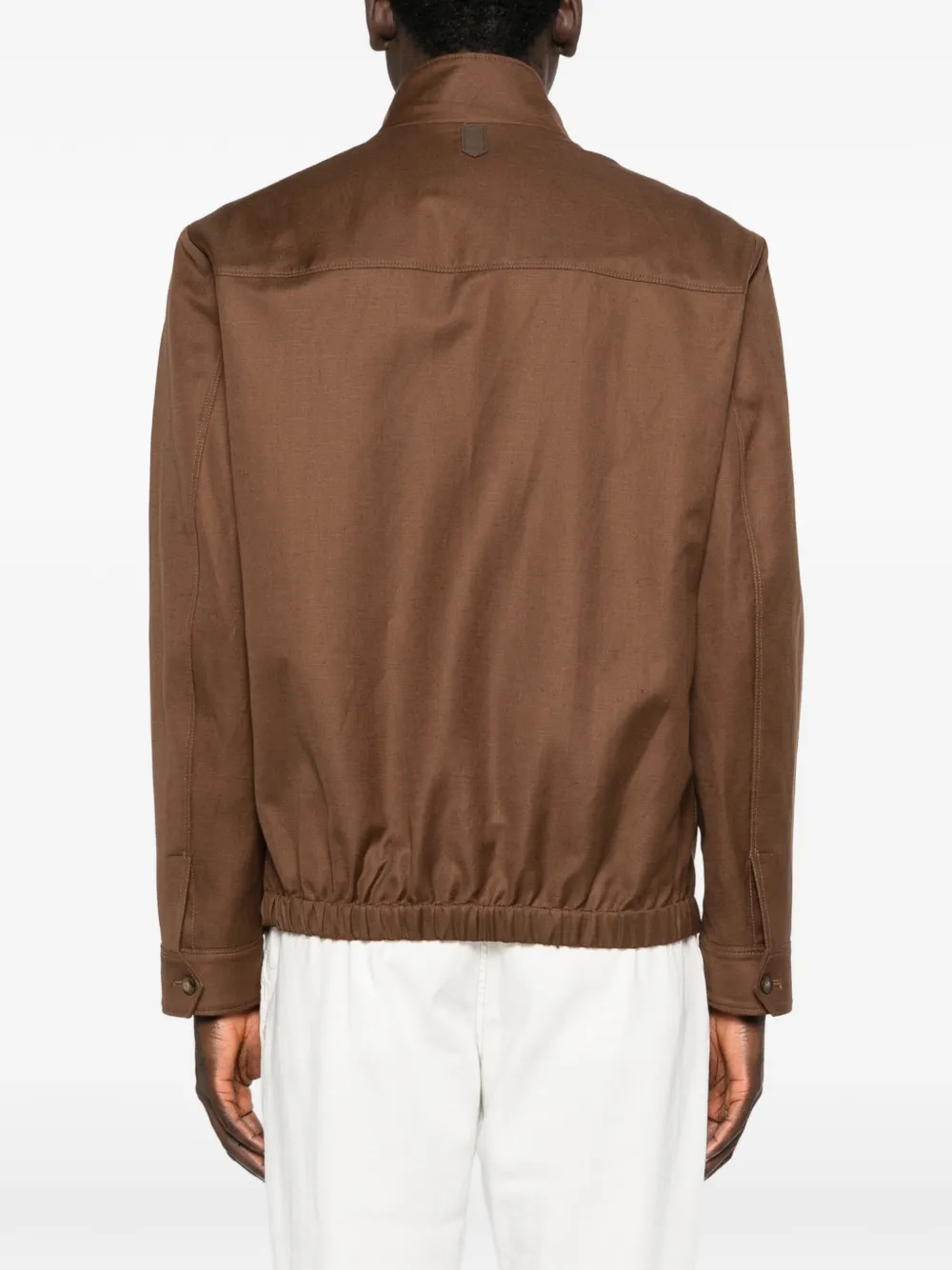 Canali Shirtjack met rits Bruin