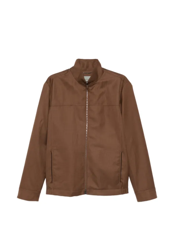 Canali Zip-up Shirt Jacket in Brown