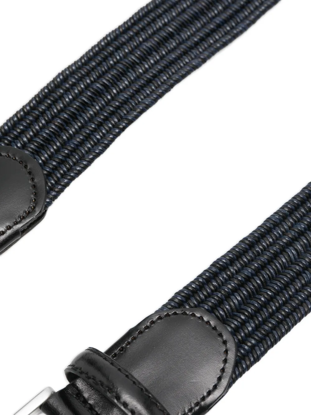  Canali Braided Leather Belt - Blue 