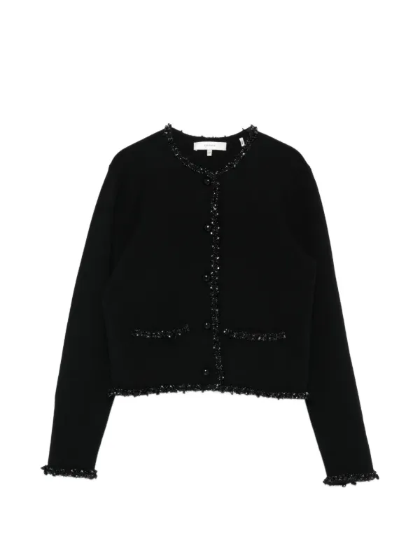 Frame Beaded-trim Jacket in Black