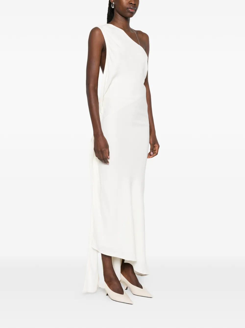 Victoria Beckham Asymmetrische jurk met kettingdetail Wit
