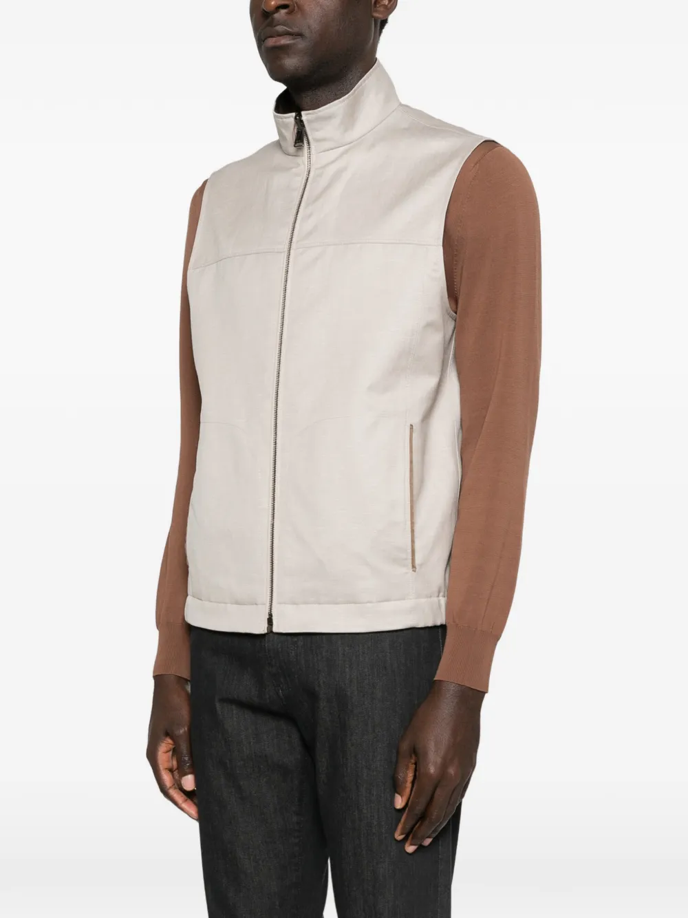  Canali Zip-up Gilet - Neutrals 