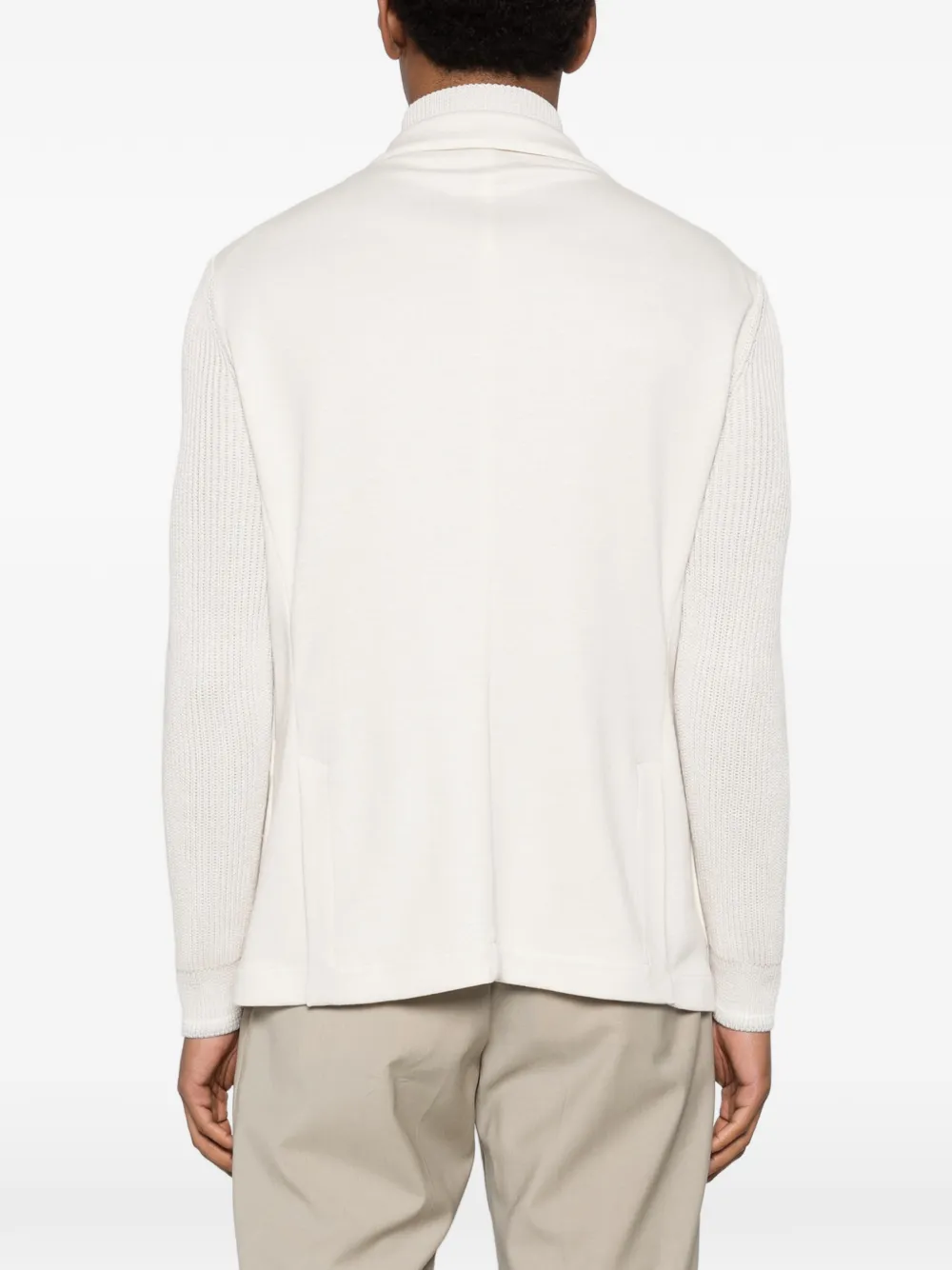 Eleventy Blazer met gebreide mouwen Beige