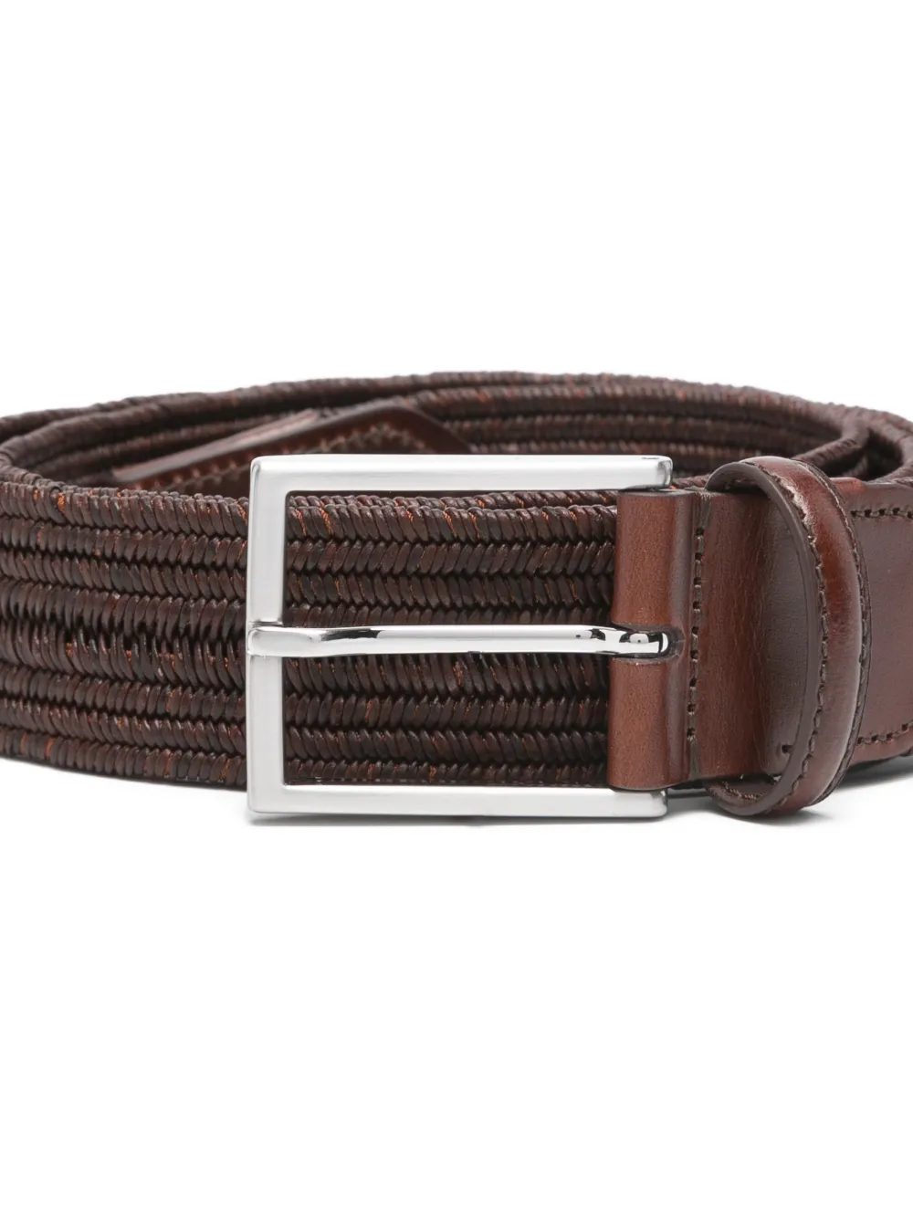 Canali Zilverkleurige gespriem Bruin