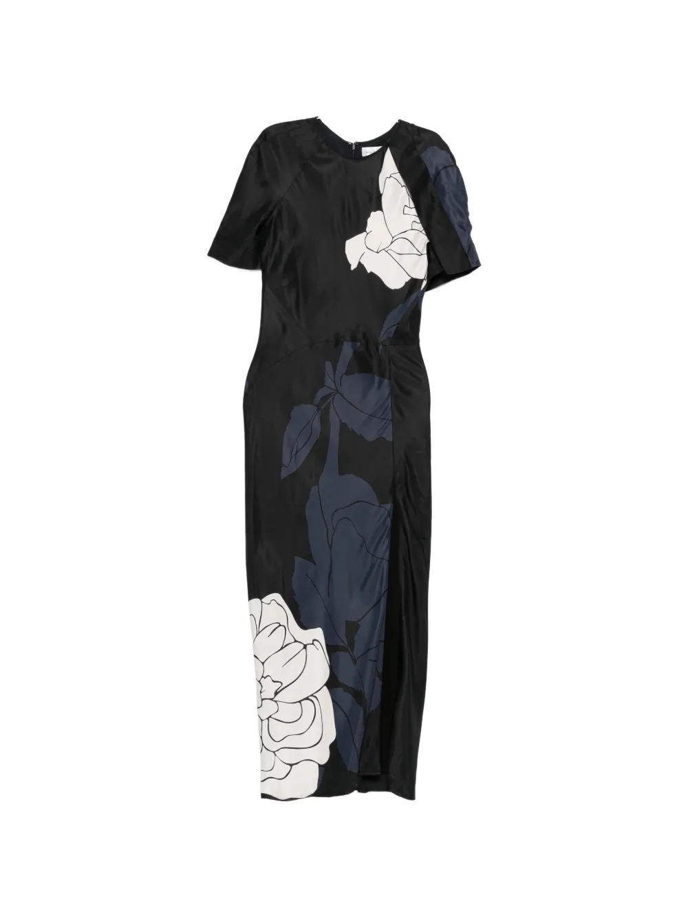Victoria Beckham floral-pattern midi dress - Nero