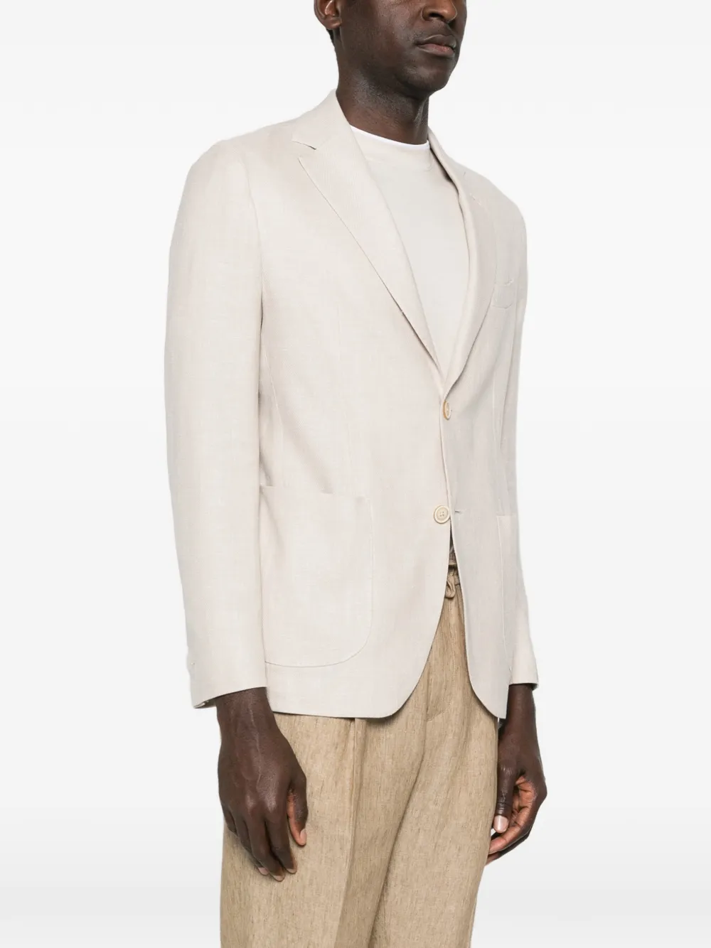 Eleventy Blazer met enkele rij knopen Beige