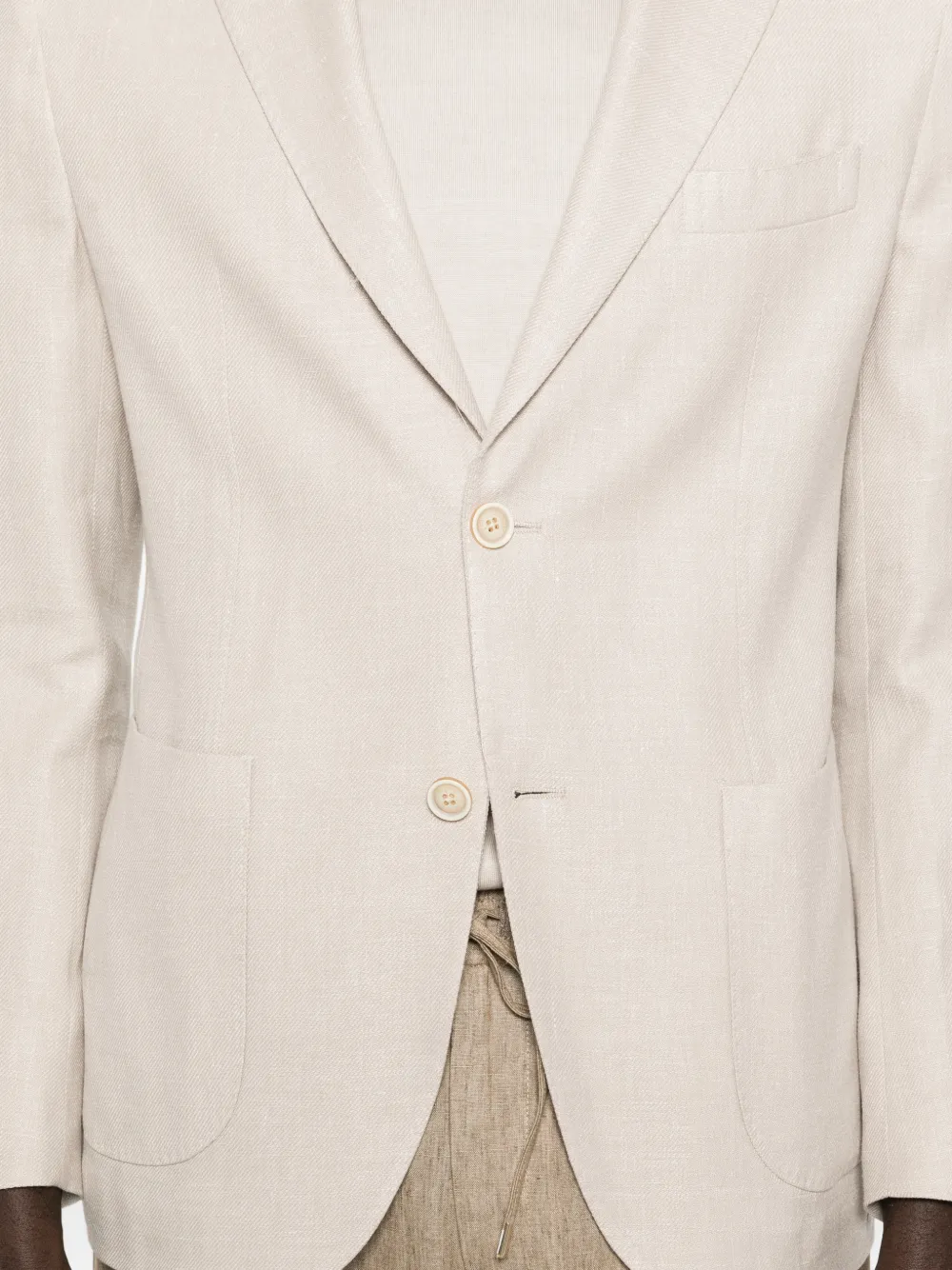 Eleventy Blazer met enkele rij knopen Beige