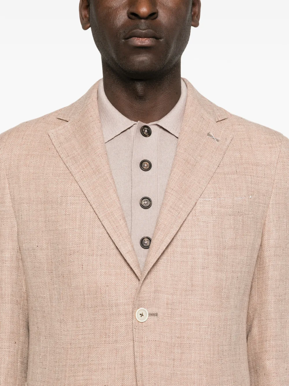 Eleventy Blazer met enkele rij knopen Beige