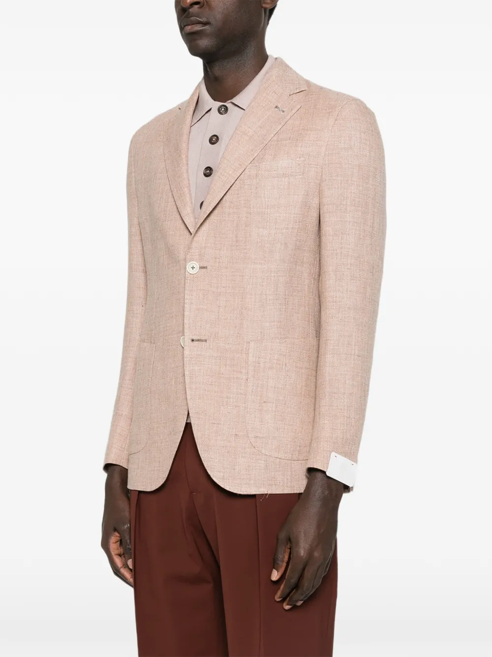 Eleventy Blazer met enkele rij knopen Beige