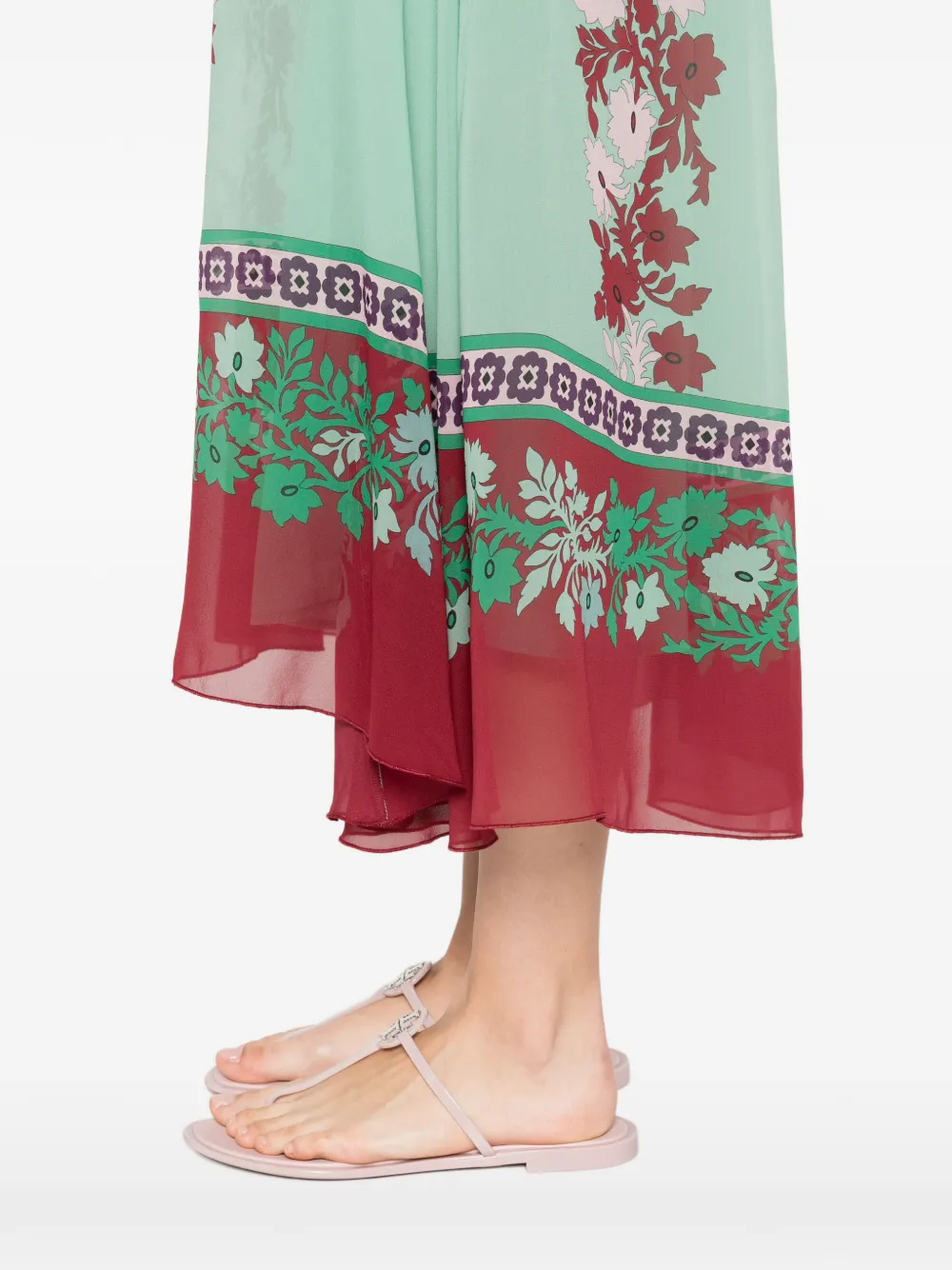 La DoubleJ Midi-jurk met bloemenprint Groen
