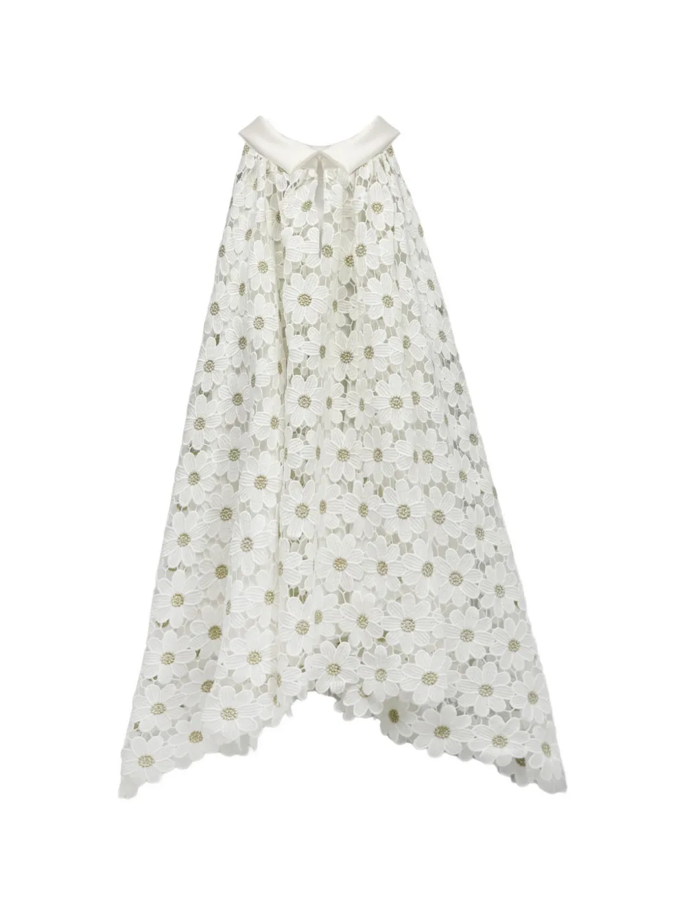  La Stupenderia Daisy-embroidered Collared Dress - White 