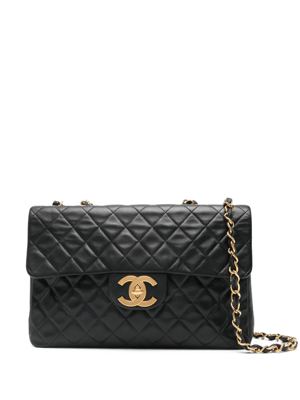 CHANEL Pre-Owned Borsa a spalla Jumbo maxi trapuntata anni '90 - Nero