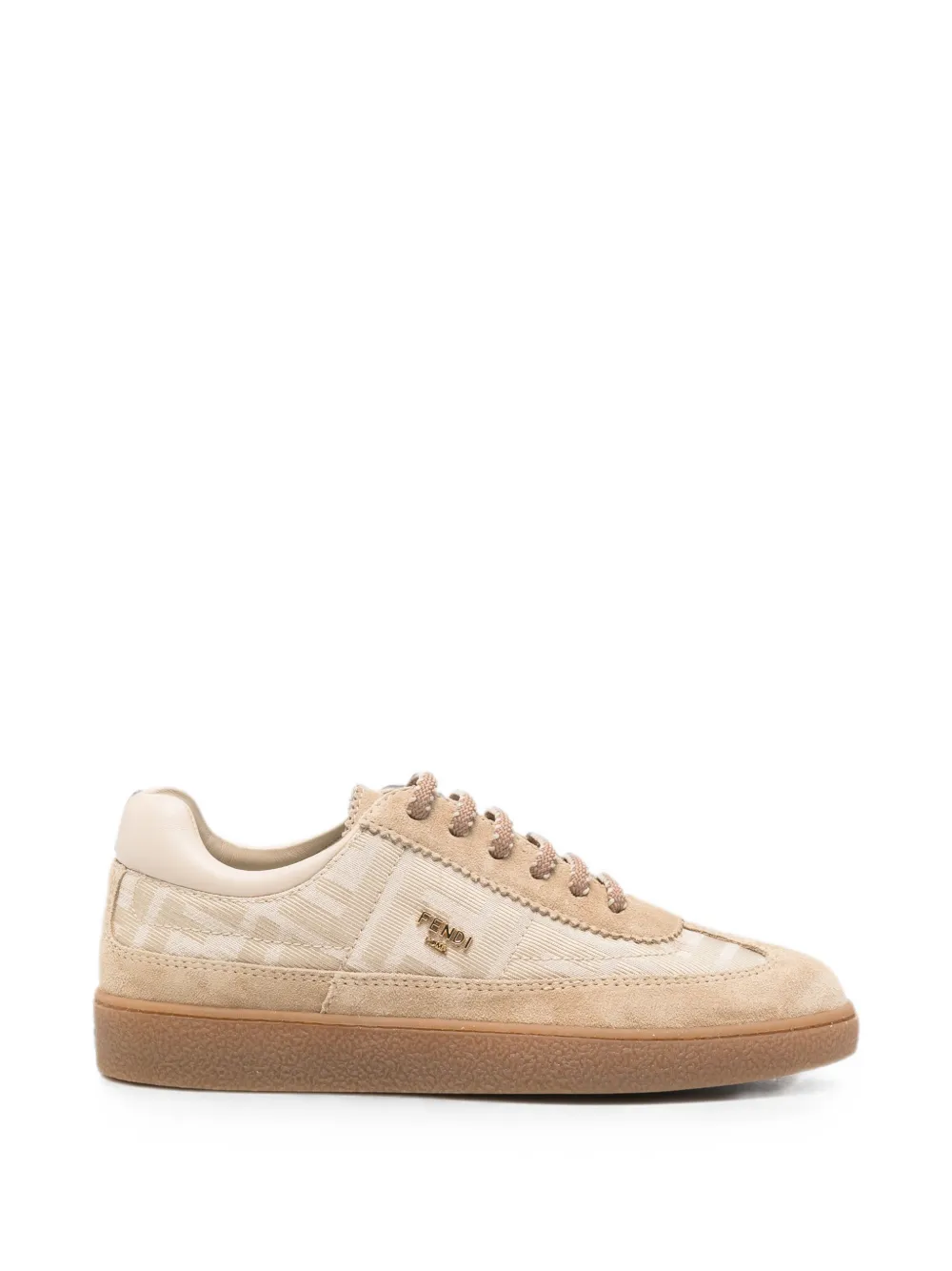 Fendi Kids logo-plaque panelled sneakers - Toni neutri