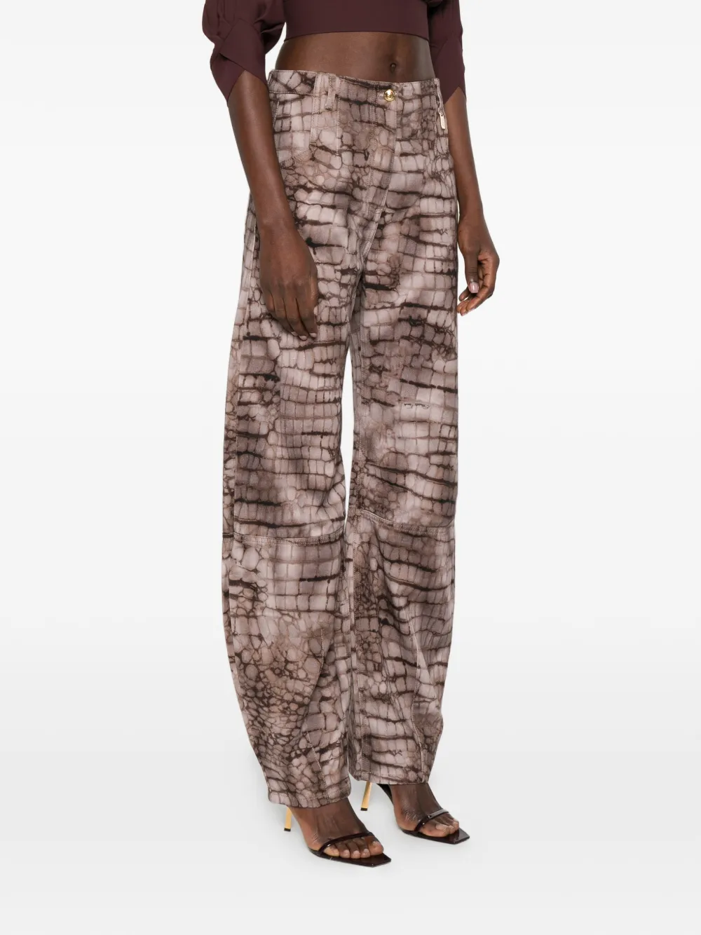 Crocodile-Effect Jeans
