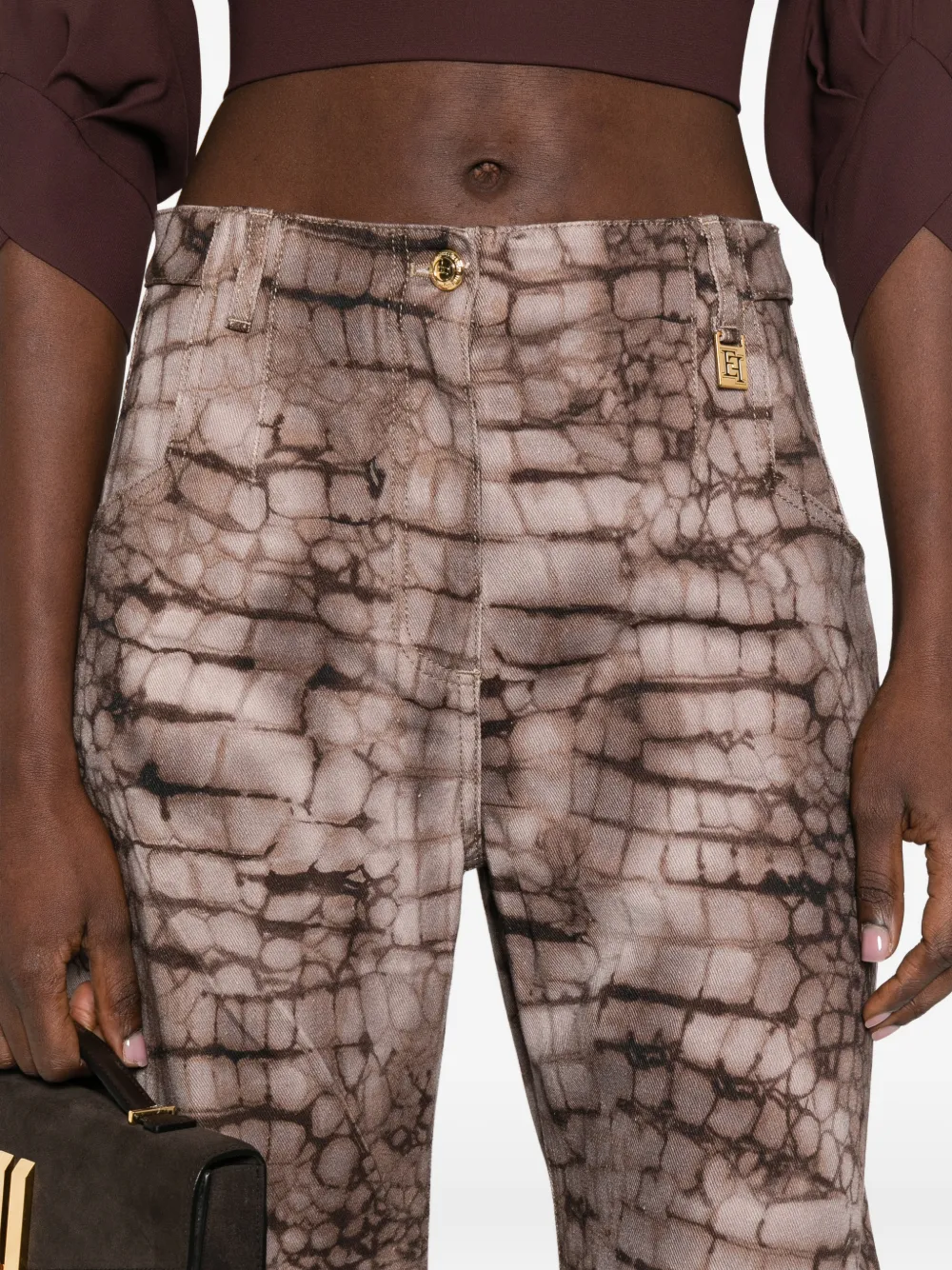 Crocodile-Effect Jeans