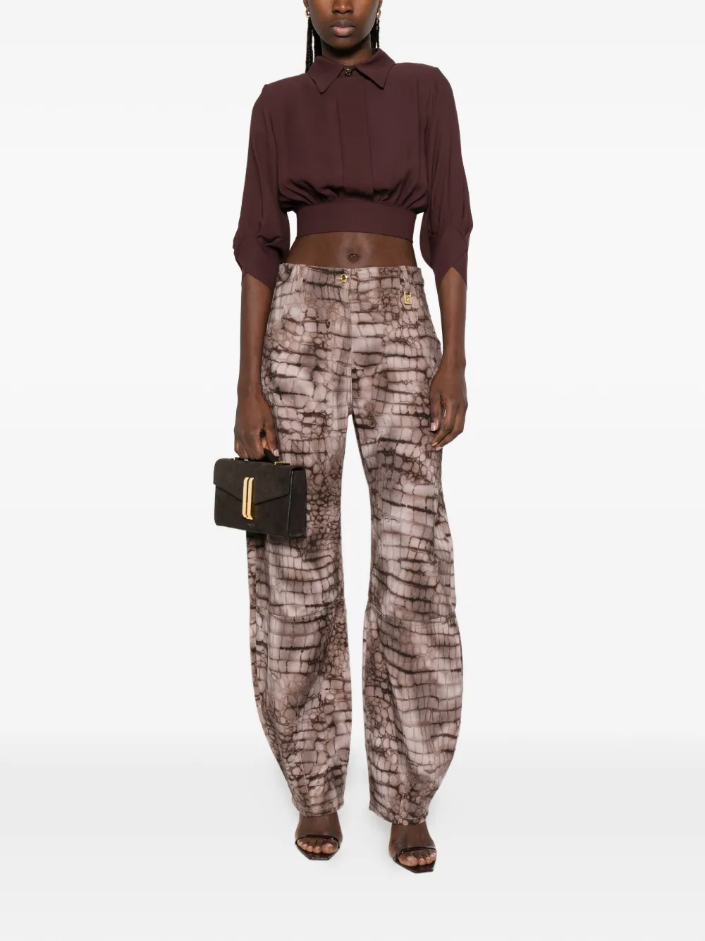 Crocodile-Effect Jeans