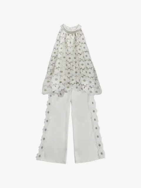 La Stupenderia daisy-embroidered jumpsuit