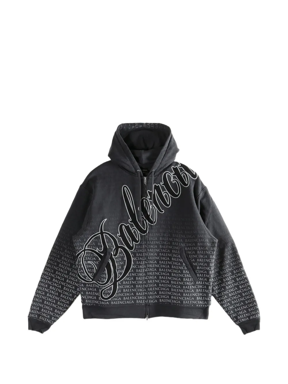 Balenciaga logo-detail zip-fastening hoodie - Nero