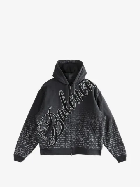Balenciaga logo-detail zip-fastening hoodie