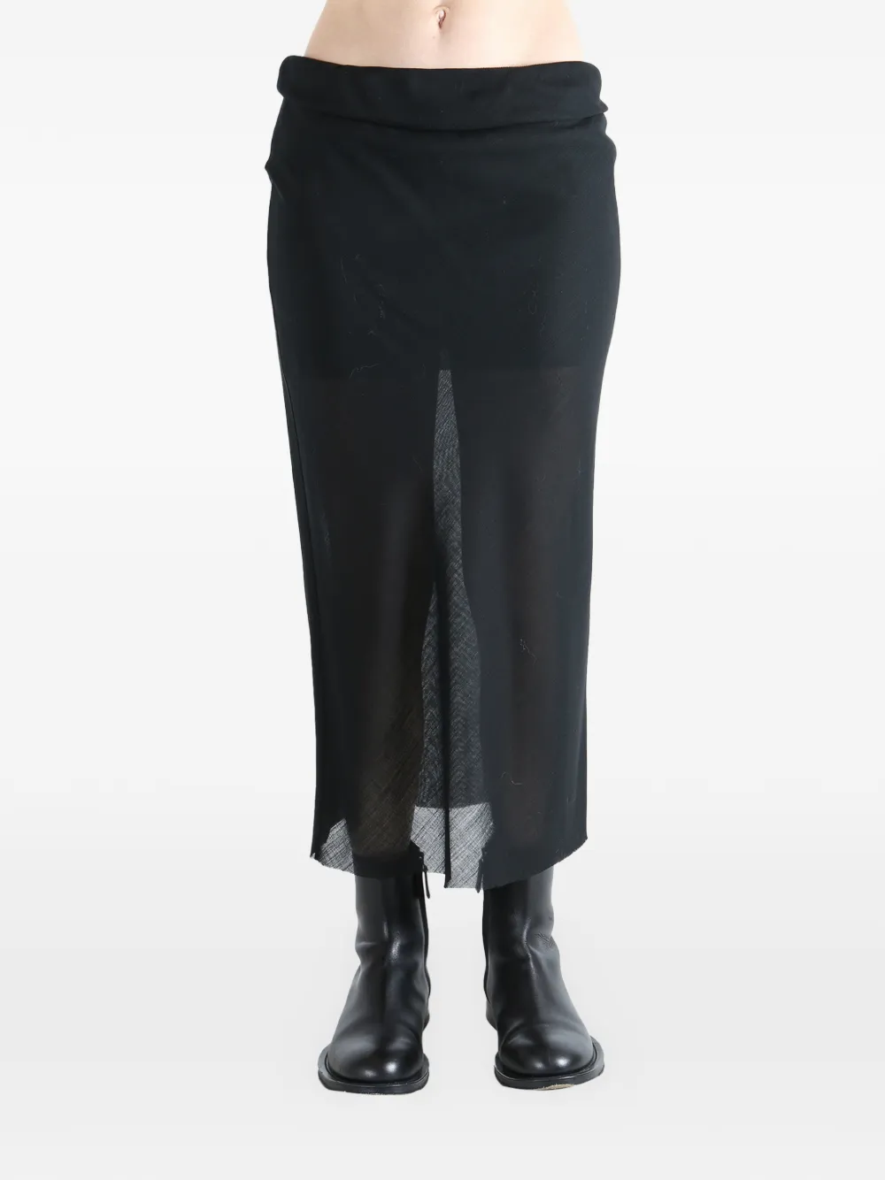  Rier Draped Midi Skirt - Black 