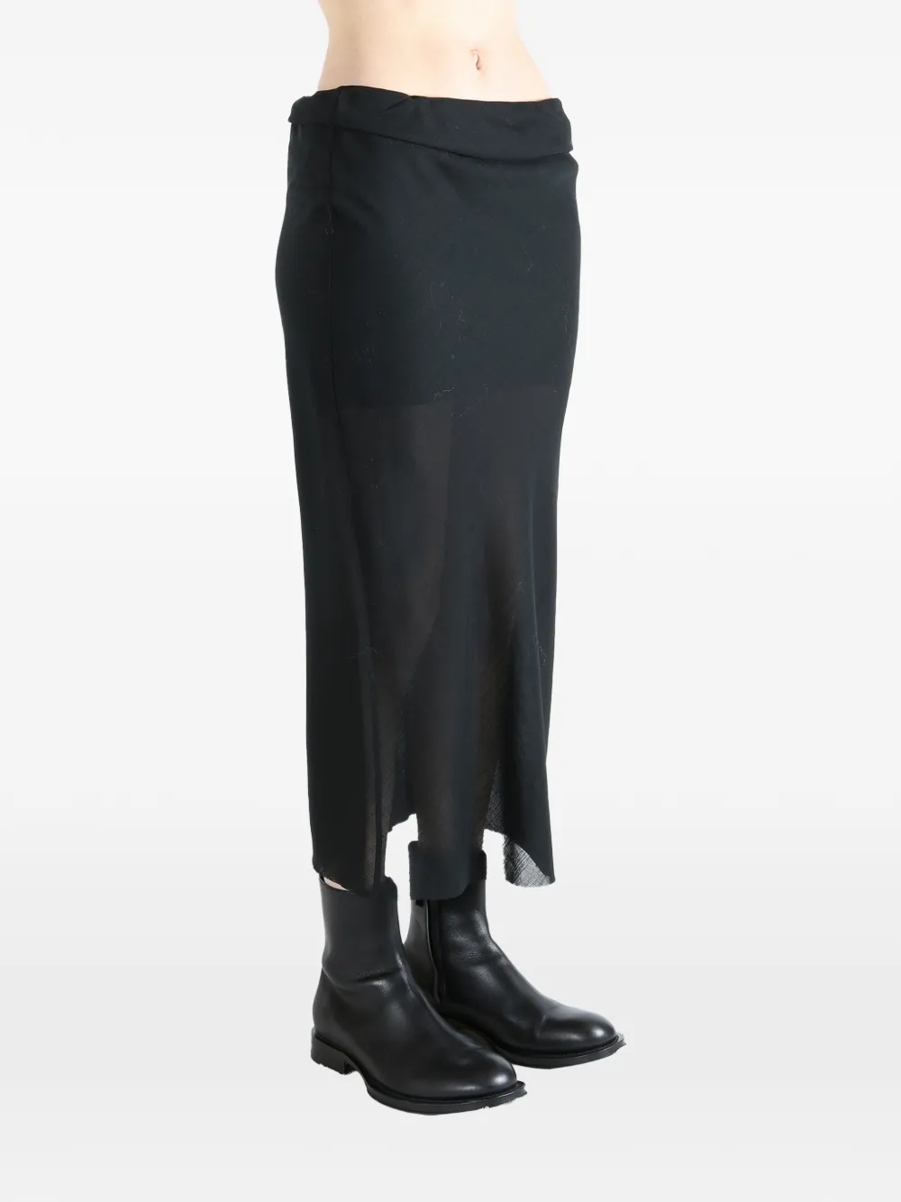 Rier Draped Midi Skirt - Black 