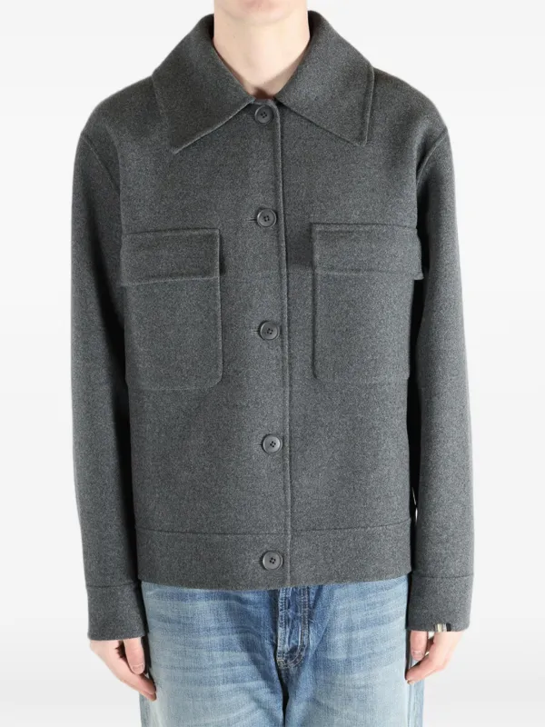 Extreme Cashmere Long-sleeve Pocket Overshirt in Grey