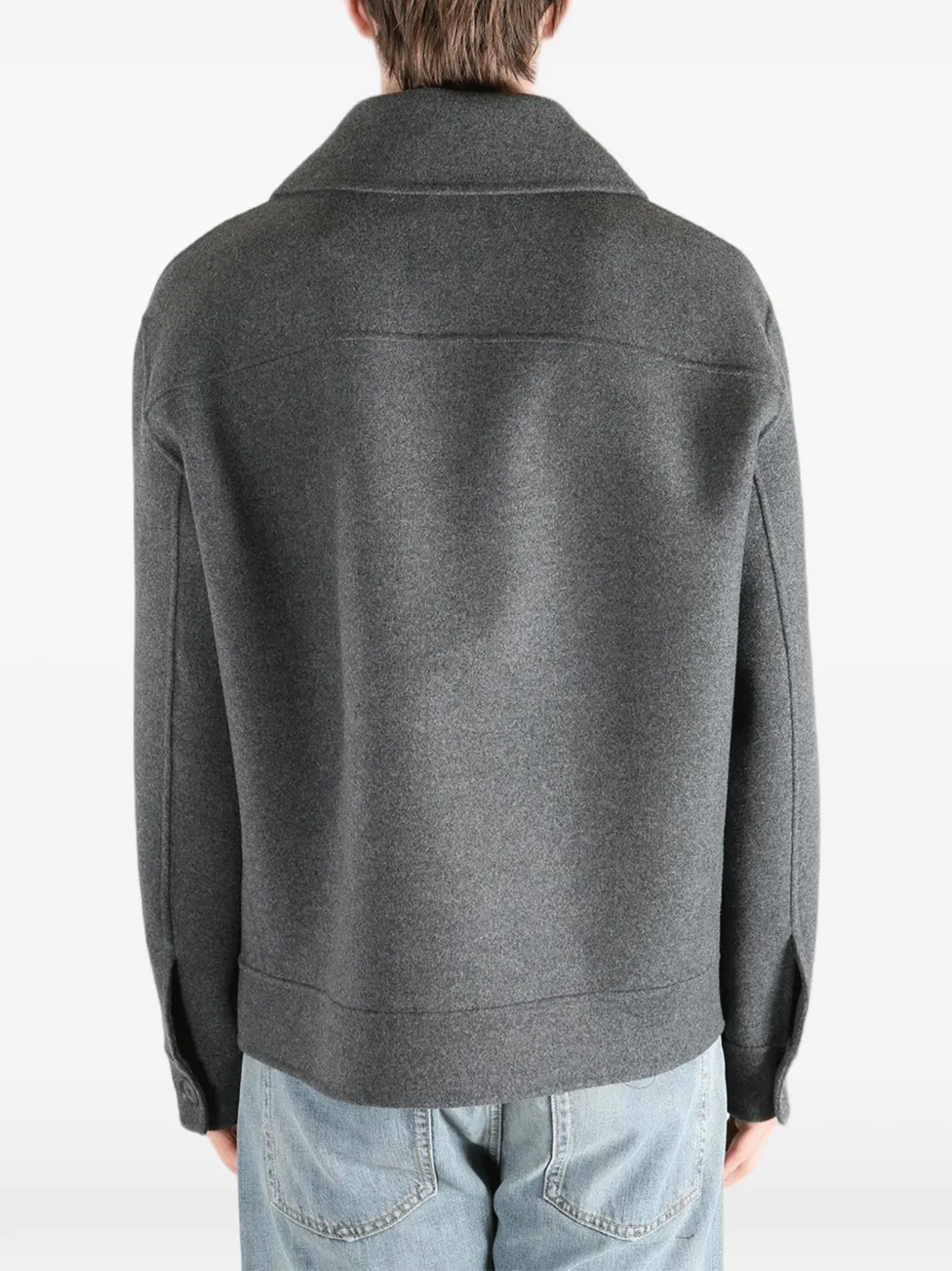 extreme cashmere Shirtjack met zak en lange mouwen Grijs