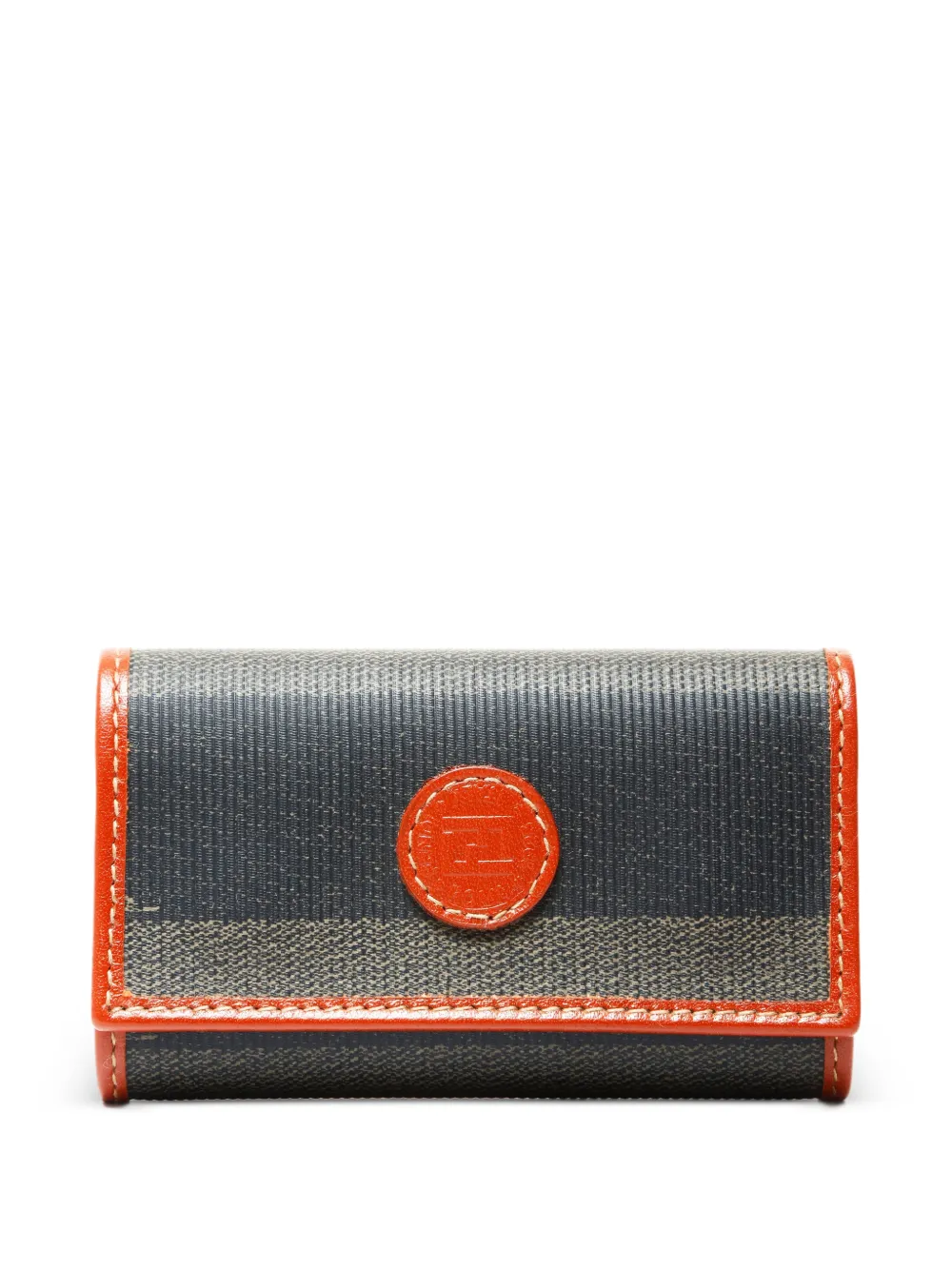 Fendi Pre-Owned 2000s logo.plaque keycase - Marrone