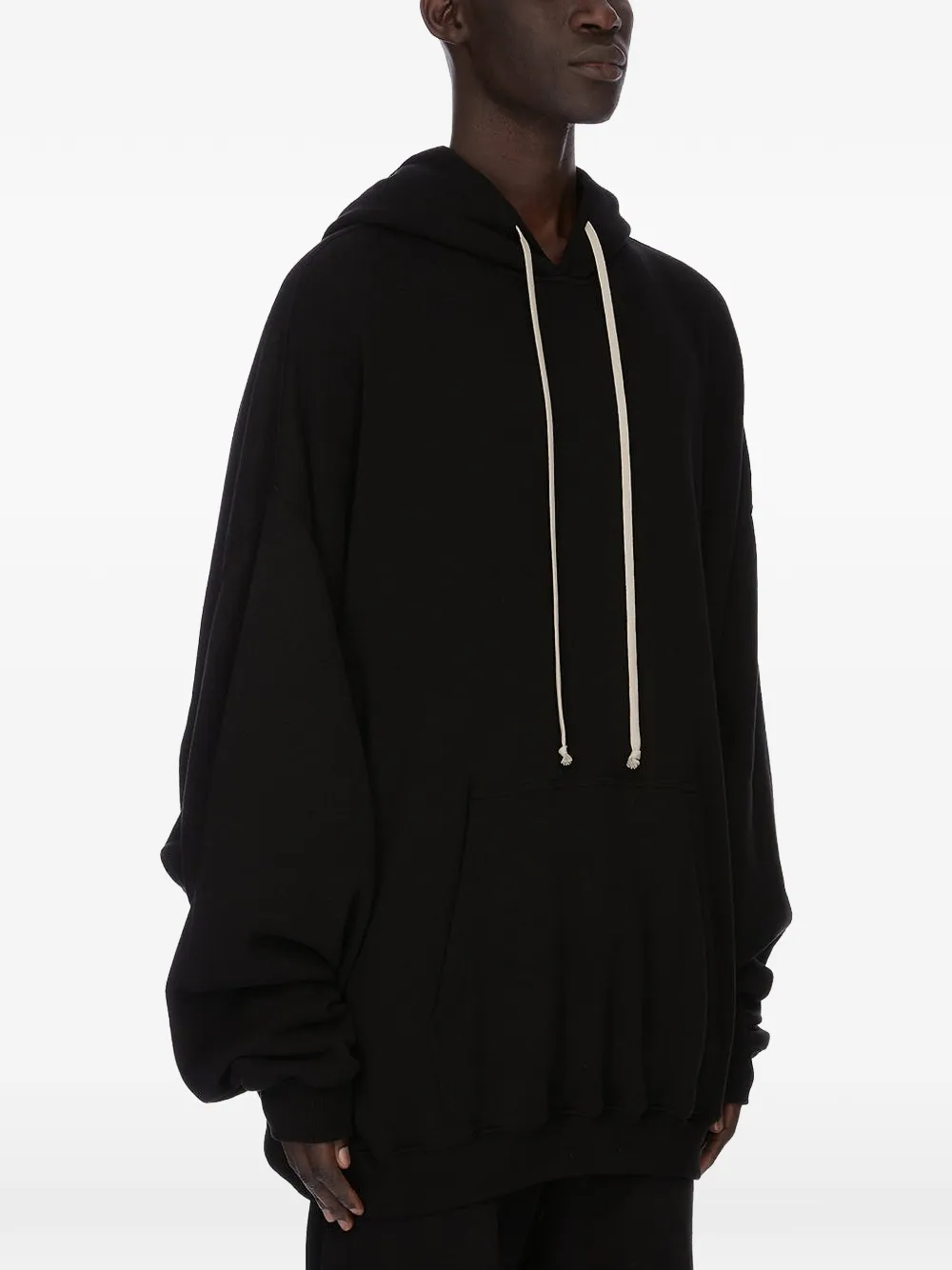 Rick Owens Temple Hun hoodie met trekkoord Zwart