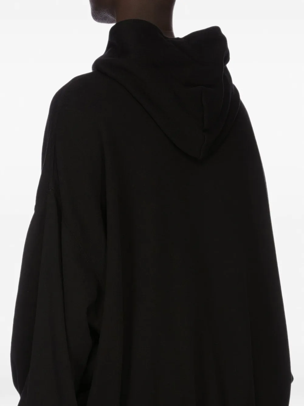 Rick Owens Temple Hun hoodie met trekkoord Zwart