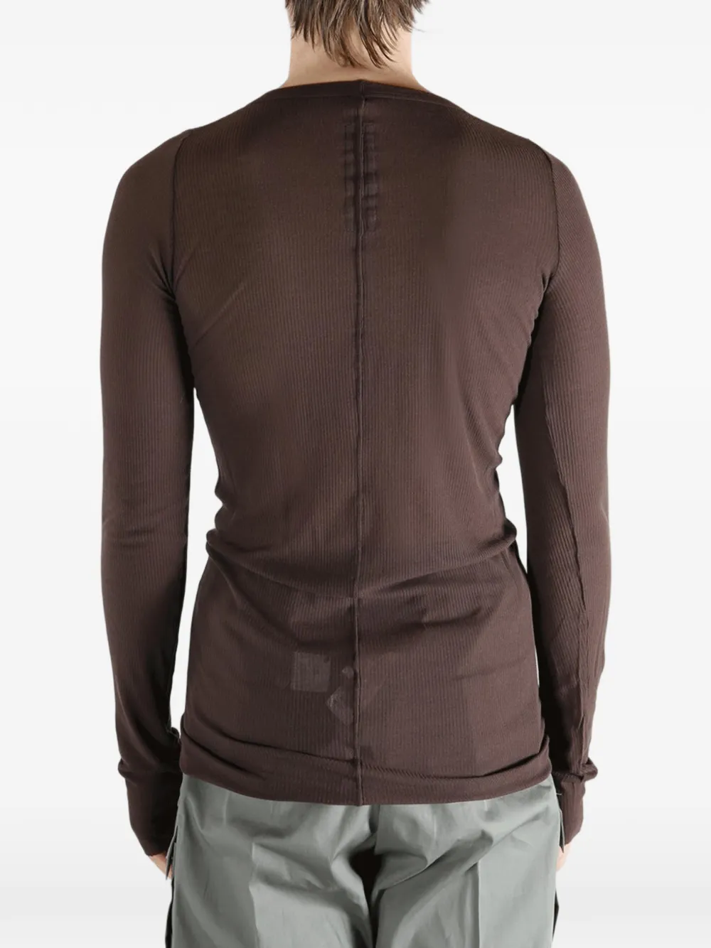 Rick Owens T-shirt met lange mouwen Bruin