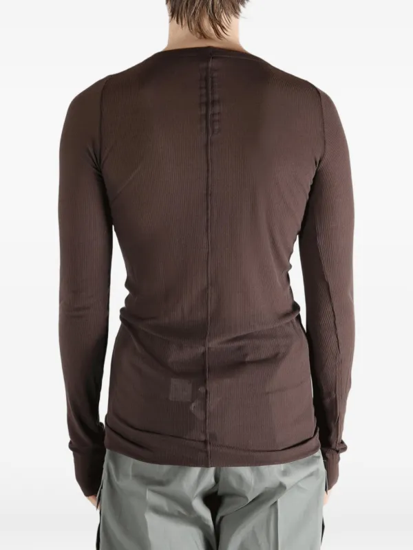 Rick Owens Ribbed long-sleeve T-shirt | Brown | FARFETCH IL