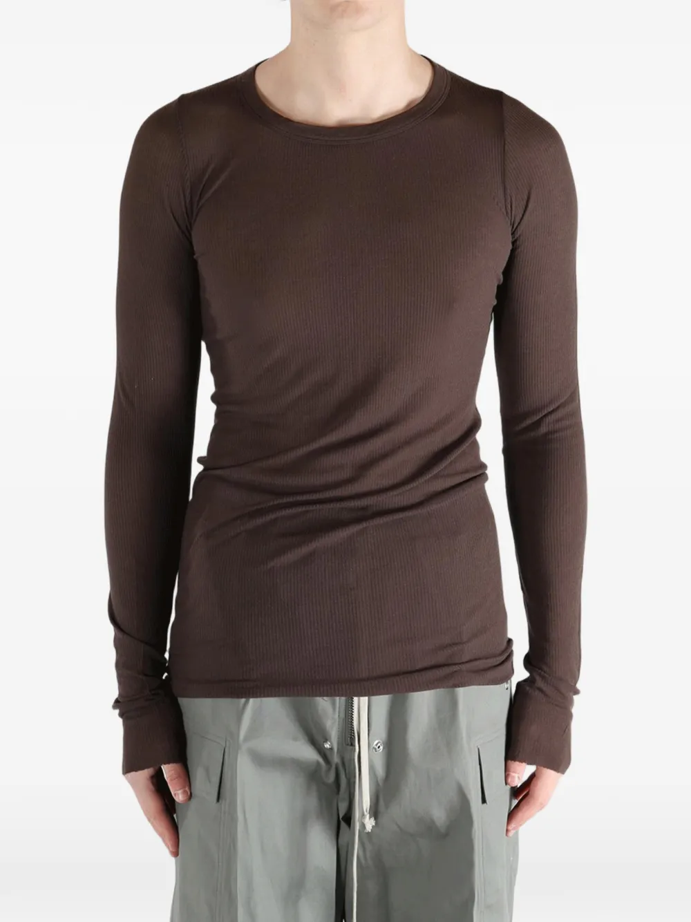 Rick Owens T-shirt met lange mouwen Bruin
